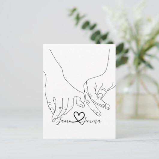 Aangepaste naam Hand vasthouden lijn   Briefkaart (Staand voorkant)