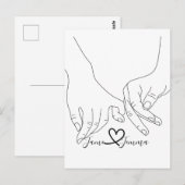 Aangepaste naam Hand vasthouden lijn Briefkaart (Voorkant / Achterkant)