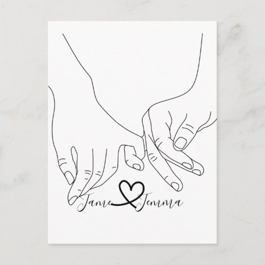 Aangepaste naam Hand vasthouden lijn Briefkaart (Voorkant)