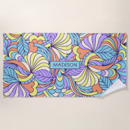 Aangepaste naam Handdoeken Kleurrijke Doodles