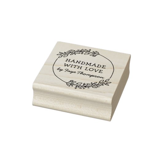 Aangepaste naam Handgemaakt met Liefde Rubberstempel (Stempel)