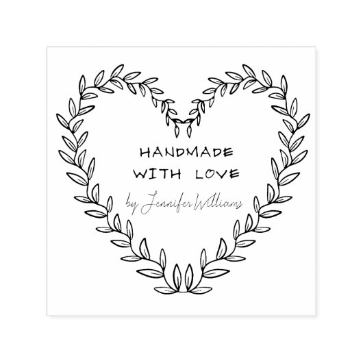 Aangepaste naam Handgemaakt met Love Modern Rustic Zelfinktende Stempel (Design)