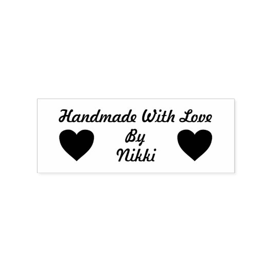 Aangepaste naam Handgemaakt met Love stempel (Afrduk)