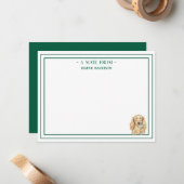 Aangepaste naam handgetekende dachshund martini vl notitiekaartje (Voorkant / Achterkant in situ)