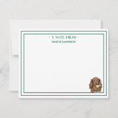 Aangepaste naam handgetekende dachshund martini vl notitiekaartje (Voorkant)
