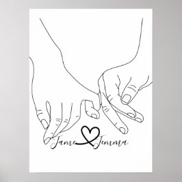 Aangepaste naam Handlijn Poster