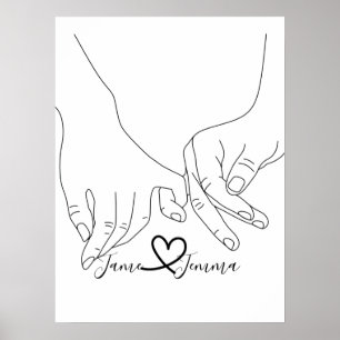 Aangepaste naam Handlijn Poster