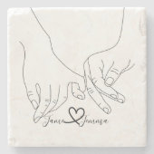 Aangepaste naam Handlijn Stenen Onderzetter (Voorkant)