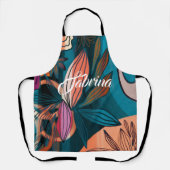 Aangepaste naam handtekening handschrift Tropisch Schort (Voorkant)