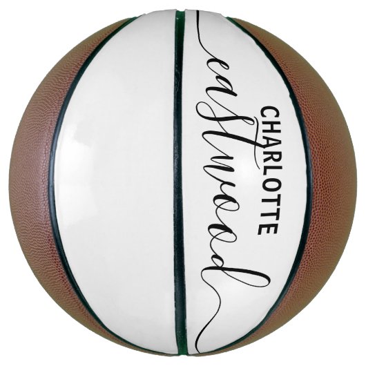 Aangepaste naam handtekening script basketbal (Verticaal)