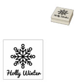 Aangepaste naam Handtekening Winter Snowflake Rubberstempel (Gestempeld)