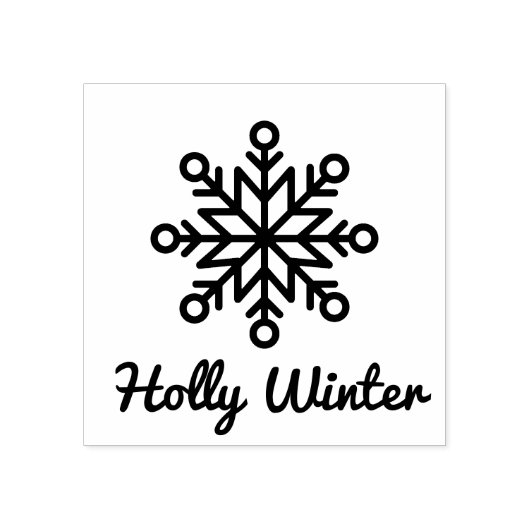 Aangepaste naam Handtekening Winter Snowflake Rubberstempel (Afrduk)