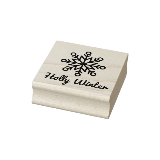 Aangepaste naam Handtekening Winter Snowflake Rubberstempel (Stempel)