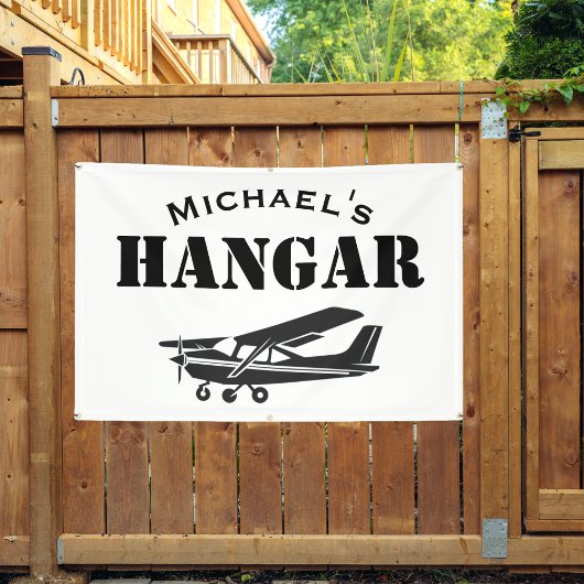 Aangepaste naam Hangar Cessna Vliegtuig Piloot Luc Spandoek