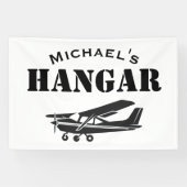 Aangepaste Naam Hangar Cessna Vliegtuigpiloot Luch Spandoek (Horizontaal)