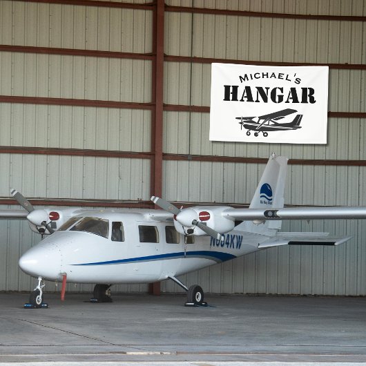 Aangepaste Naam Hangar Cessna Vliegtuigpiloot Luch Spandoek