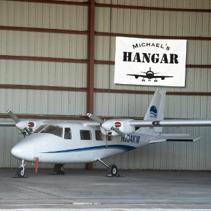 Aangepaste naam Hangar Vliegtuig Piloot Luchtvaart Spandoek