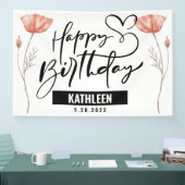 Aangepaste Naam Happy Birthday Banner Gift voor Vr (Beurs)