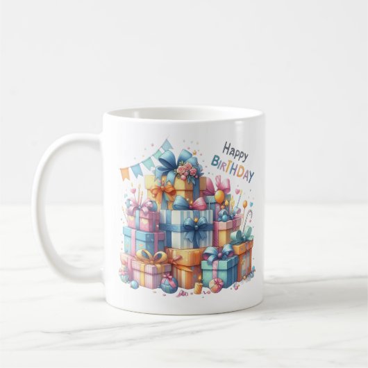 Aangepaste naam Happy Birthday Koffiemok (Links)