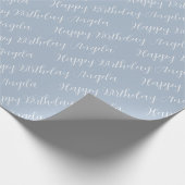 Aangepaste naam Happy Birthday Script Cadeau Cadeaupapier (Hoek)