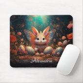 Aangepaste naam Happy Easter Bunny met paaseieren Muismat (Met muis)