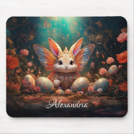 Aangepaste naam Happy Easter Bunny met paaseieren Muismat