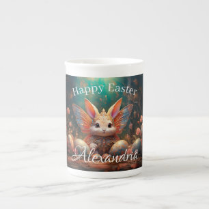 Aangepaste naam Happy Easter Bunny met paaseieren Porselein Kop