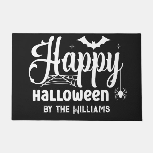 Aangepaste naam Happy Halloween Deurmat (Voorkant)