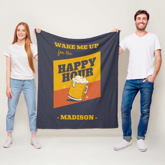 Aangepaste naam Happy Hour Fleece Deken (In situ)
