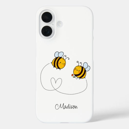 Aangepaste naam Happy Love Bees Case-Mate iPhone Case (Achterkant)
