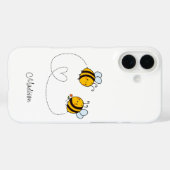 Aangepaste naam Happy Love Bees Case-Mate iPhone Case (Achterkant (horizontaal))