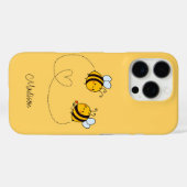 Aangepaste naam Happy Love Bees Case-Mate iPhone Case (Achterkant (horizontaal))