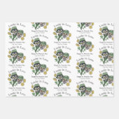 Aangepaste naam Happy St Patricks Day Sugar Skull Inpakpapier Vel (Voorkant 3)