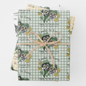 Aangepaste naam Happy St Patricks Day Sugar Skull Inpakpapier Vel (In situ)