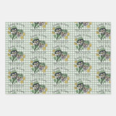 Aangepaste naam Happy St Patricks Day Sugar Skull Inpakpapier Vel (Voorkant)