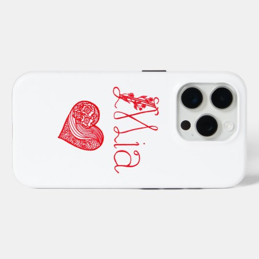 Aangepaste naam & hart – gepersonaliseerde iPhone  Case-Mate iPhone Case (Achterkant (horizontaal))