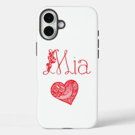 Aangepaste naam & hart – Gepersonaliseerde iPhone  16 Plus Hoesje