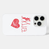 Aangepaste naam & hart – gepersonaliseerde iPhone Case-Mate iPhone Case (Achterkant (horizontaal))