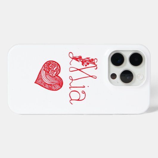 Aangepaste naam & hart – gepersonaliseerde iPhone  Case-Mate iPhone Case (Achterkant (horizontaal))