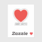 Aangepaste Naam Hart Kind Waterfles Vinyl Sticker (Vel)