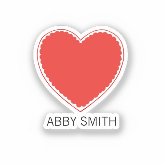 Aangepaste Naam Hart Kind Waterfles Vinyl Sticker (Voorkant)