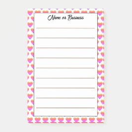 Aangepaste naam hart patroon notities post-it® notes