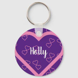 Aangepaste naam hart sleutelhanger