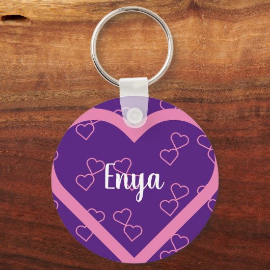 Aangepaste naam hart sleutelhanger (Voorkant)
