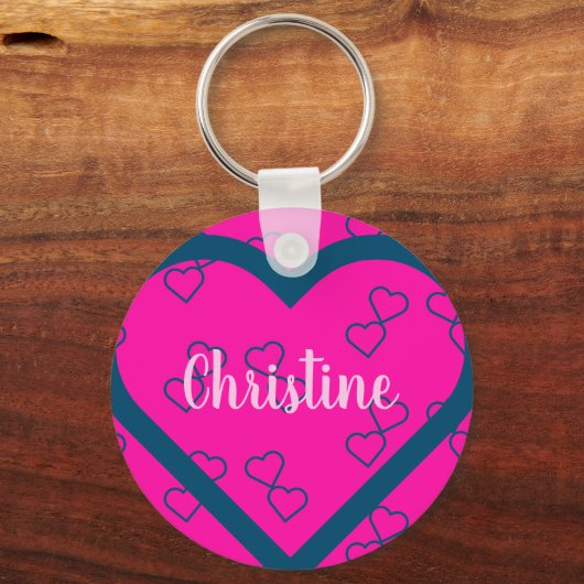 Aangepaste naam hart sleutelhanger (Voorkant)