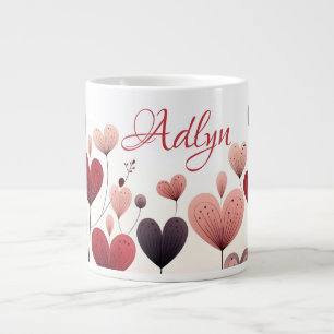 Aangepaste Naam Hart Tuin Bloemen Liefde Koffie Mo Grote Koffiekop