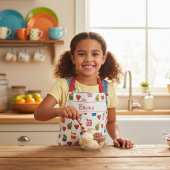 Aangepaste naam Harten en Ice Cream Apron voor kin Schort