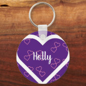 Aangepaste naam Hartlijncode Sleutelhanger (Voorkant)