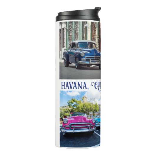 Aangepaste naam Havana CUBA Cars Thermosbeker (Gedraaid links)