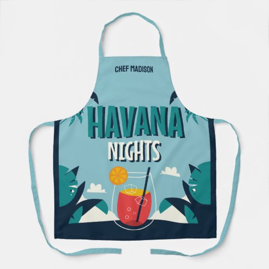 Aangepaste naam "Havana Nights" Schort (Voorkant)